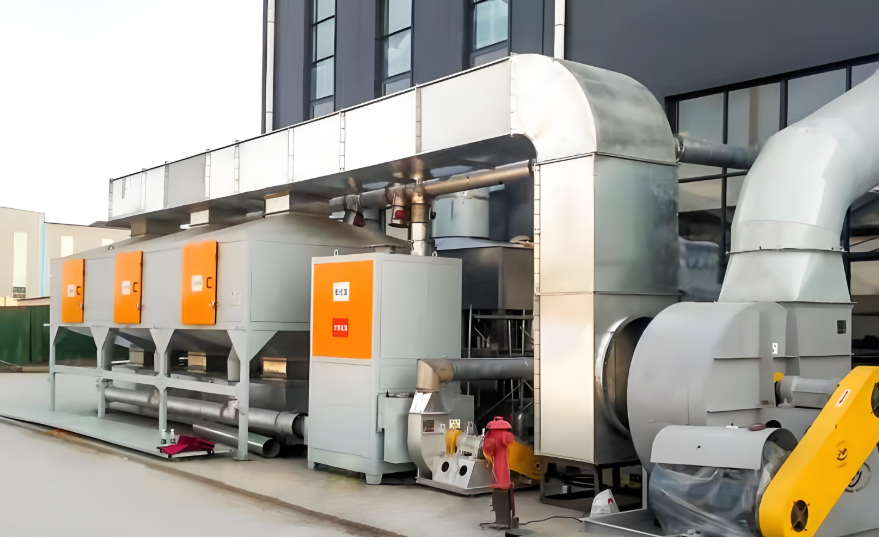 鄭州樸華科技RCO催化燃燒設備現場安裝圖